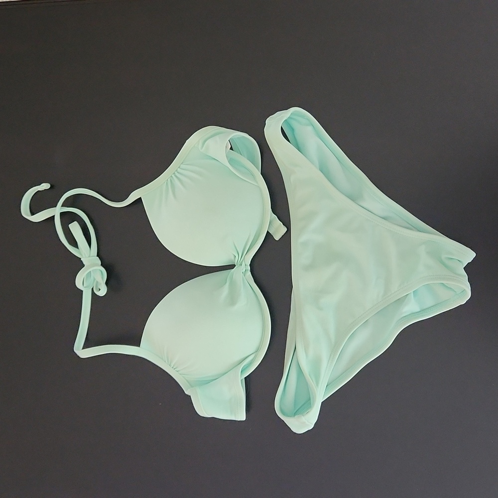 Ruched mint bikini